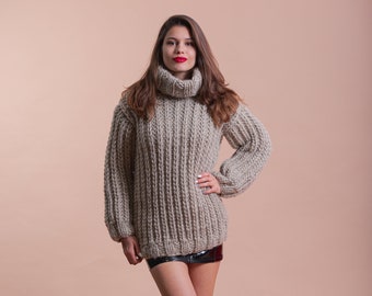 Tailles XL, M Prêt à expédier Pull en laine bio tricoté à la main pour homme et femme en différentes couleurs