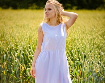 White Linen Dress, Boho Wedding Dress, Beach Wedding Dress, M Size Linen Kaftan, Ready To Ship, Linen Wedding Dress, Oversized Linen Dress