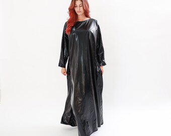 Latex Dress Long Black Dress Plus Size Dress Dominatrix - Etsy