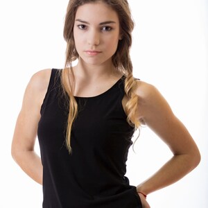 New Black Classic Tank Top / Sleeveless Top / Party short Top / Casual Top / Casual Black Tank / Black blouse /Tees by MOLI MARKS MT001 image 2