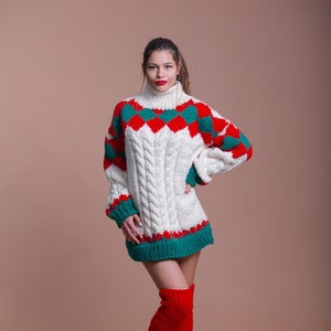 Knit Nordic Sweater, Wool Jumper, Women Fair Isle Sweater, Chunky Winter Pullover, Soft Knit Sweater, Lopapeysa Jumper, Loose Knitwear