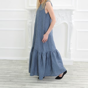 M Größe sofort lieferbar Leinen Kleid, Mutterschaft Leinen Kleid, übergroße Leinen Kleid, Leinen Sommerkleidung, Molimarks, 10213