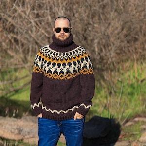 Warm Turtleneck Sweater, Chunky Pullover, Hand Knitted Sweater, Oversized Winter Jumper, Plus Size Clothing, Thick Sweater, Knit Sweater