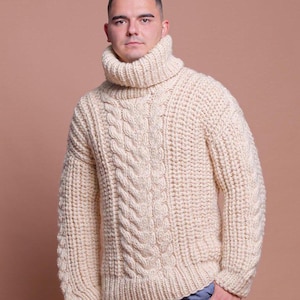 New Oversized Wool Sweater For Men, Winter Wool Pullover, Giant Man Sweater, Winter Wool Jumper, Huge Cozy Pullover