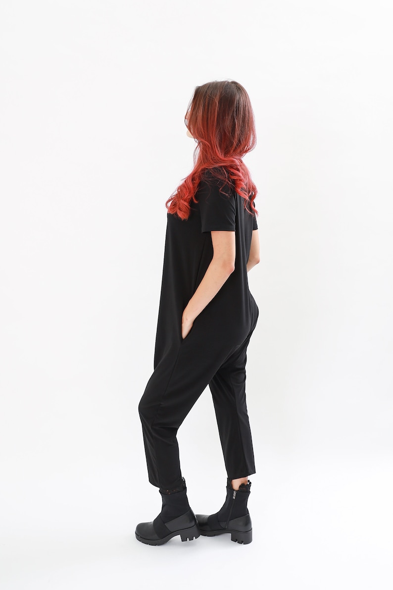 Black maxi Overall Black Pomper Black harlem Jumpsuit Long maxi jumpsuit