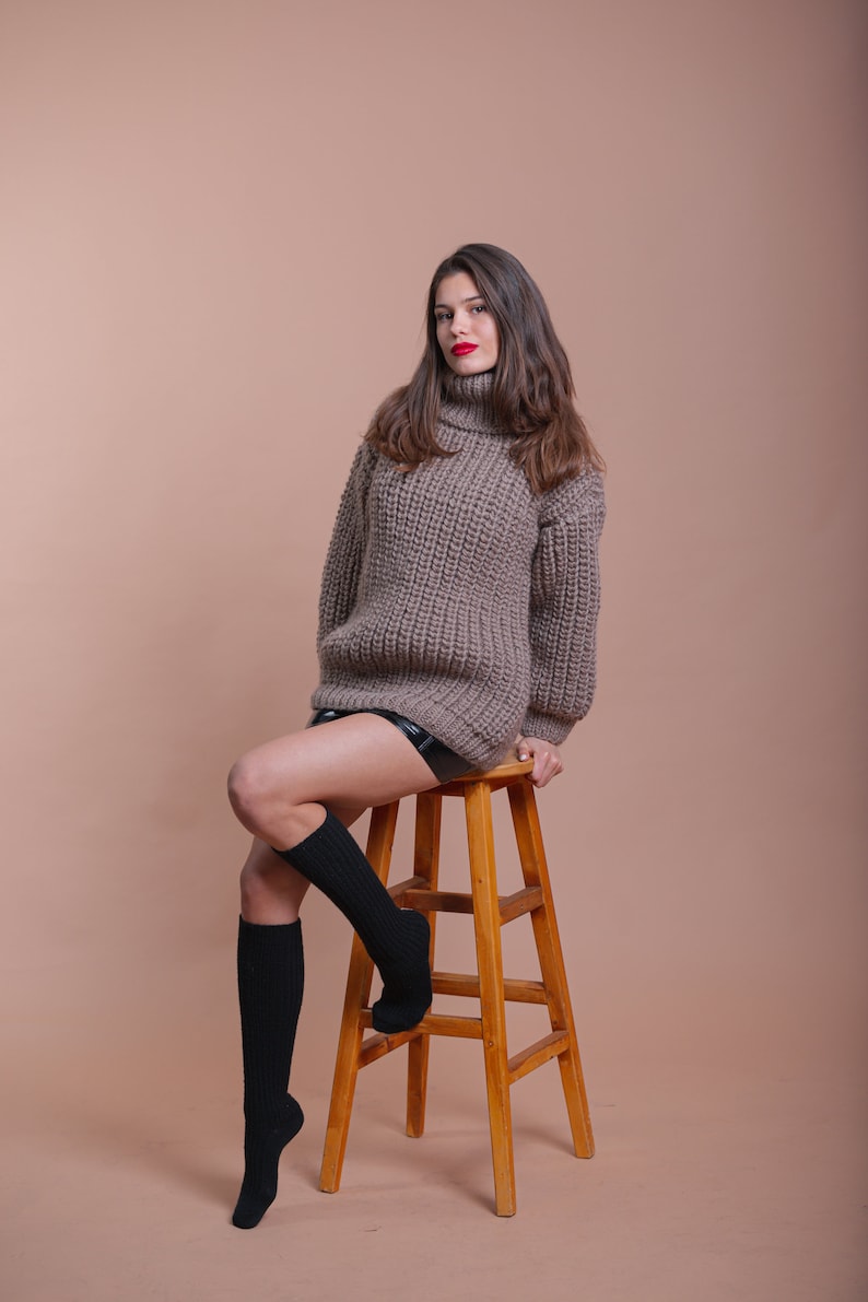 Bio Organic Hand knit wool sweater for women and mans image 8