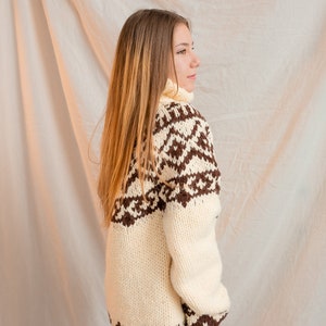 Big Alpaca Sweater, Chunky Knit Sweater, Wool Pullover, Giant Turtleneck, Christmas Gift For Her, Avant Garde Clothing, Plus Size Sweater image 3