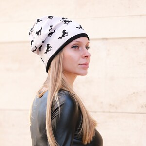 Winter Hat / Neoprene Hat with Horses /Horses hat / Winter Neoprene Hat / image 5