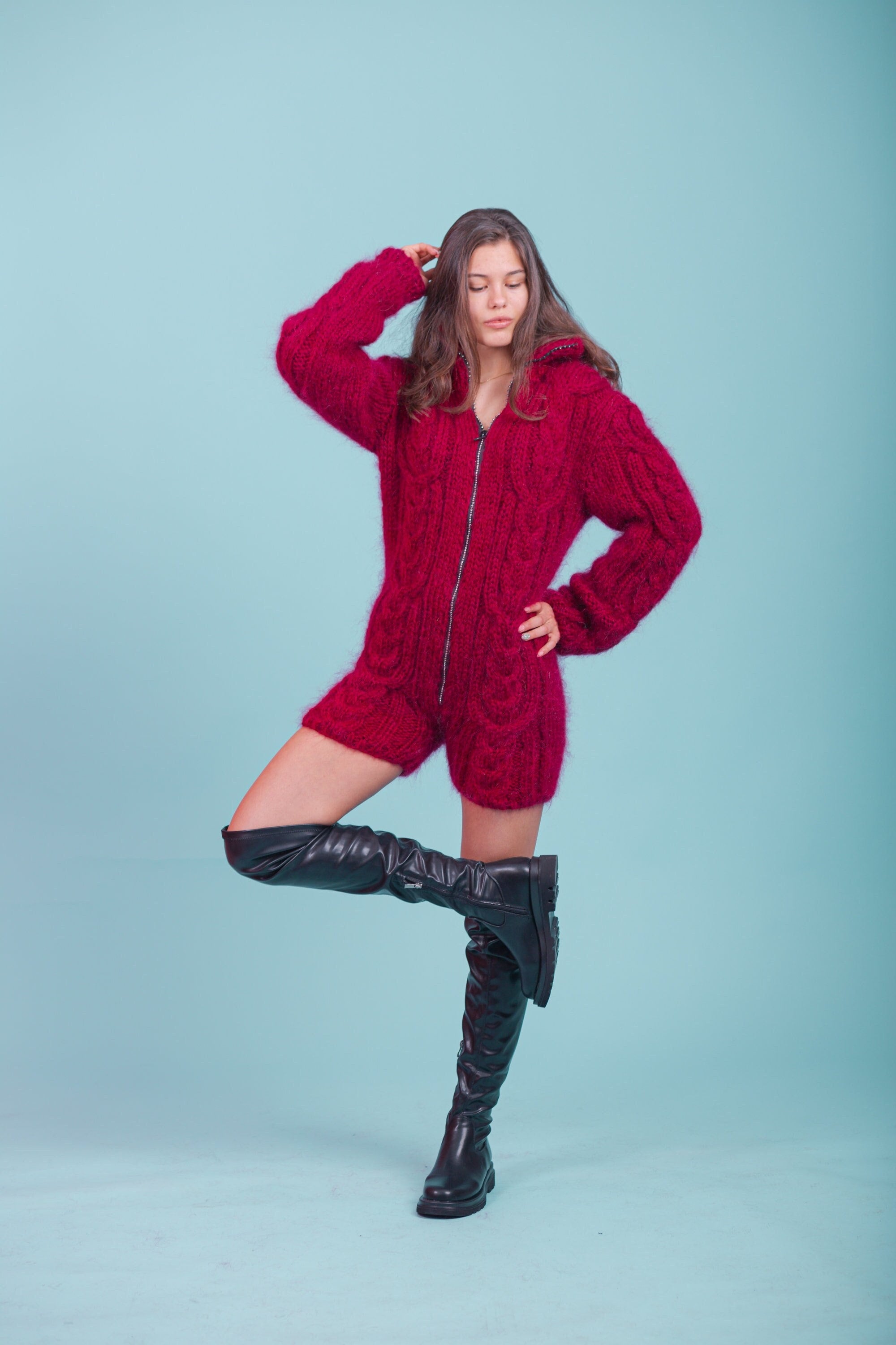 Angeliki Red Knit Bodysuit main image 0