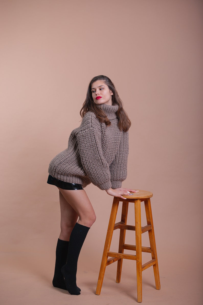 Bio Organic Hand knit wool sweater for women and mans image 5