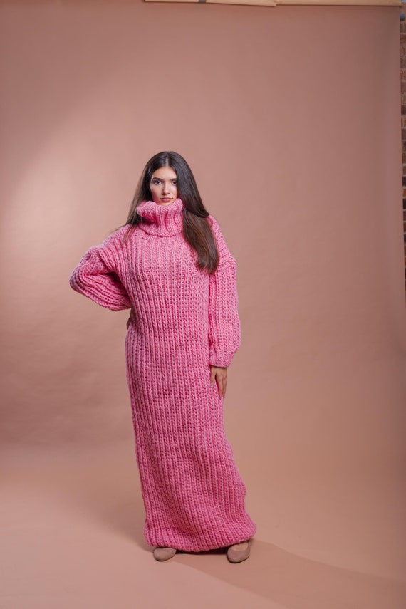 pink sweater dress women Cozy Memories Midi Size medium measures 49.75 from shoulder to hem Half Zip Sweater Dress Pale