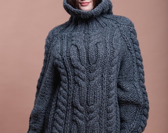 Zeagoo Maglione Dolcevita da Donna Rosso Maglione Elegante a