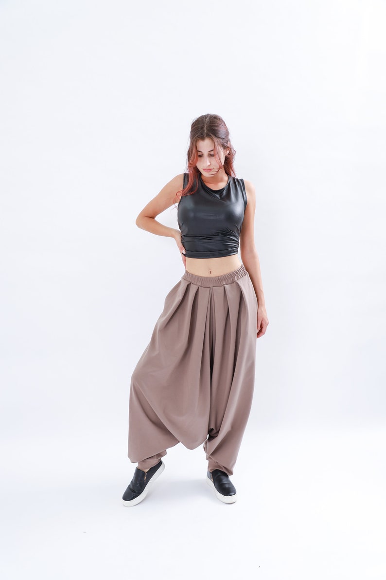 Harlem pants , Harlem yoga pants, drop crotch pants women , drop crotch pants, maxi pants, oversize loose pants, baggy pants, aladdin pants image 6