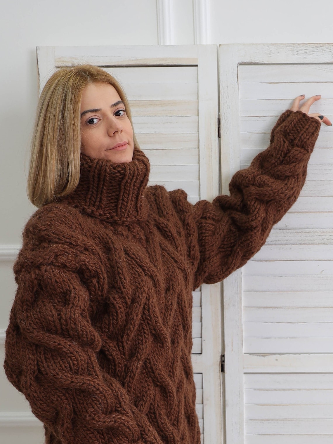 Wool Retro Turtleneck Thick Sweater