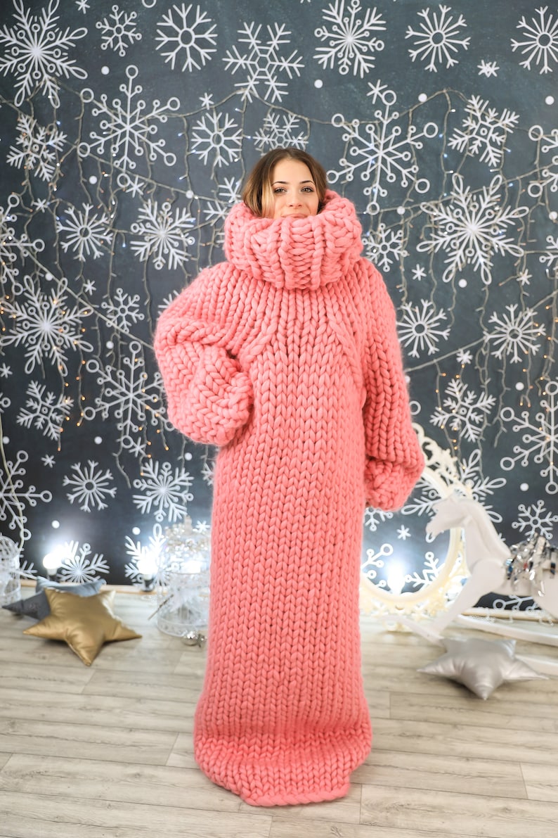 Maxi Sweater Dress Made of Merino Wool Available in Plus Sizes Etsy