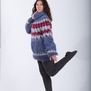 Warm Winter Pullover, Mohair Knit Sweater, Turtleneck Jumper, Plus Size ...