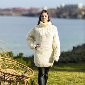 New Аngora Knit Sweater, Turtleneck knit sweater, Oversized warm jumper , Angora winter pullover