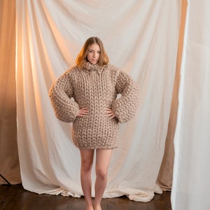 Chunky Wool Sweater, Merino Wool Sweater, Turtleneck Sweater, Plus Size Clothing, Bohemian Sweater, Winter Wool Sweater, Oversized Clothing image 6