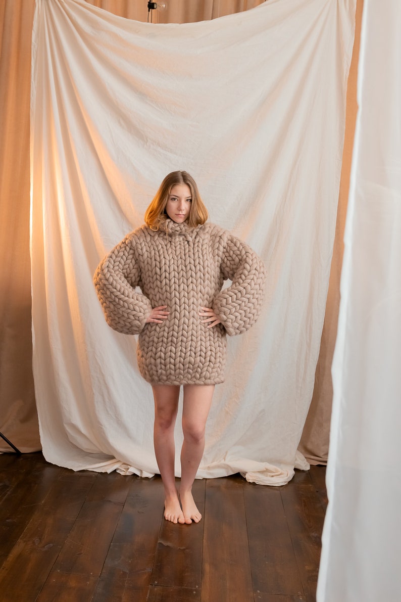 Chunky Wool Sweater, Merino Wool Sweater, Turtleneck Sweater, Plus Size Clothing, Bohemian Sweater, Winter Wool Sweater, Oversized Clothing image 6