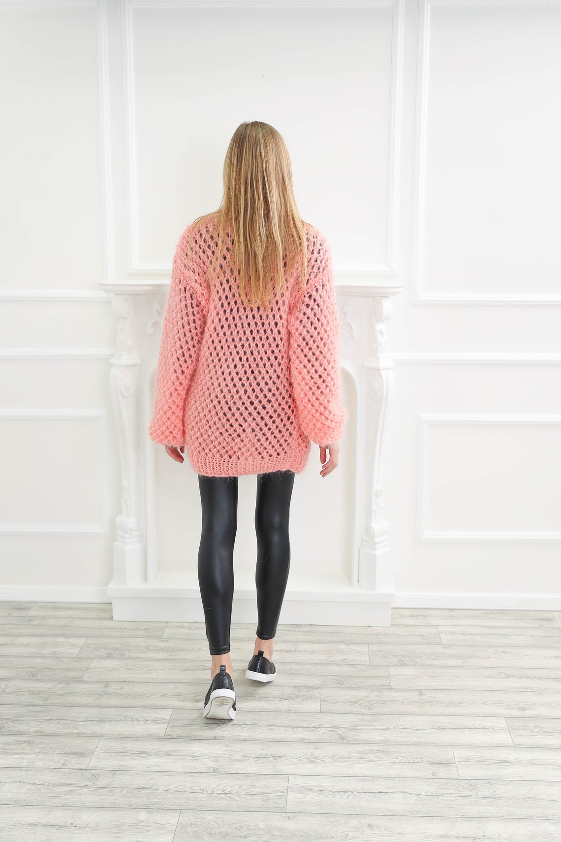 Pink Striped Mohair Sweater