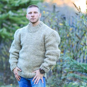 2XL Ready to ship Oversized Wool Sweater For Men, Winter Wool Pullover, Giant Man Sweater,Winter Wool Jumper, Cozy Pullover, Boyfriend Gift