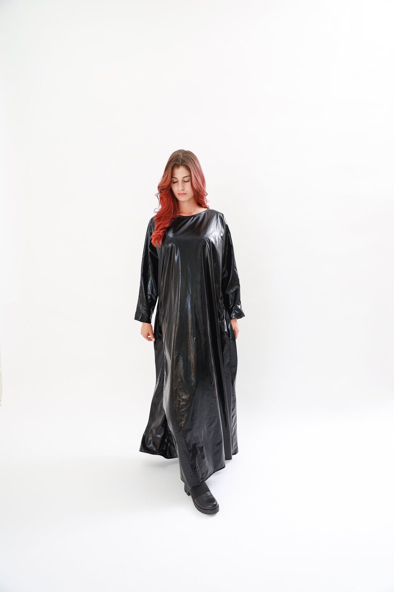 Latex Dress Long Black Dress Plus Size Dress Dominatrix Etsy