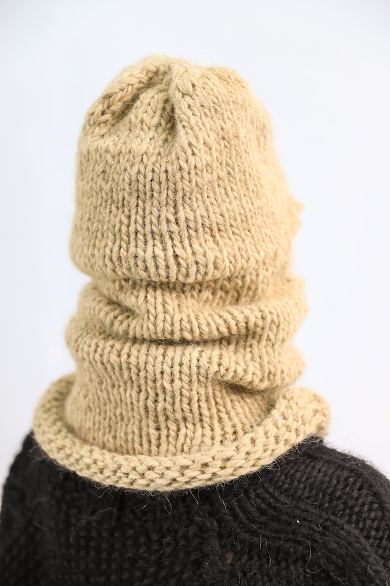 Row Wool Balaclava, Knit Balaclava, Wool Slouchy Beanie, Full Face Knit Mask, Ski Helmet Cover, Balaklava Helmet, Winter Accessories, Gift image 5
