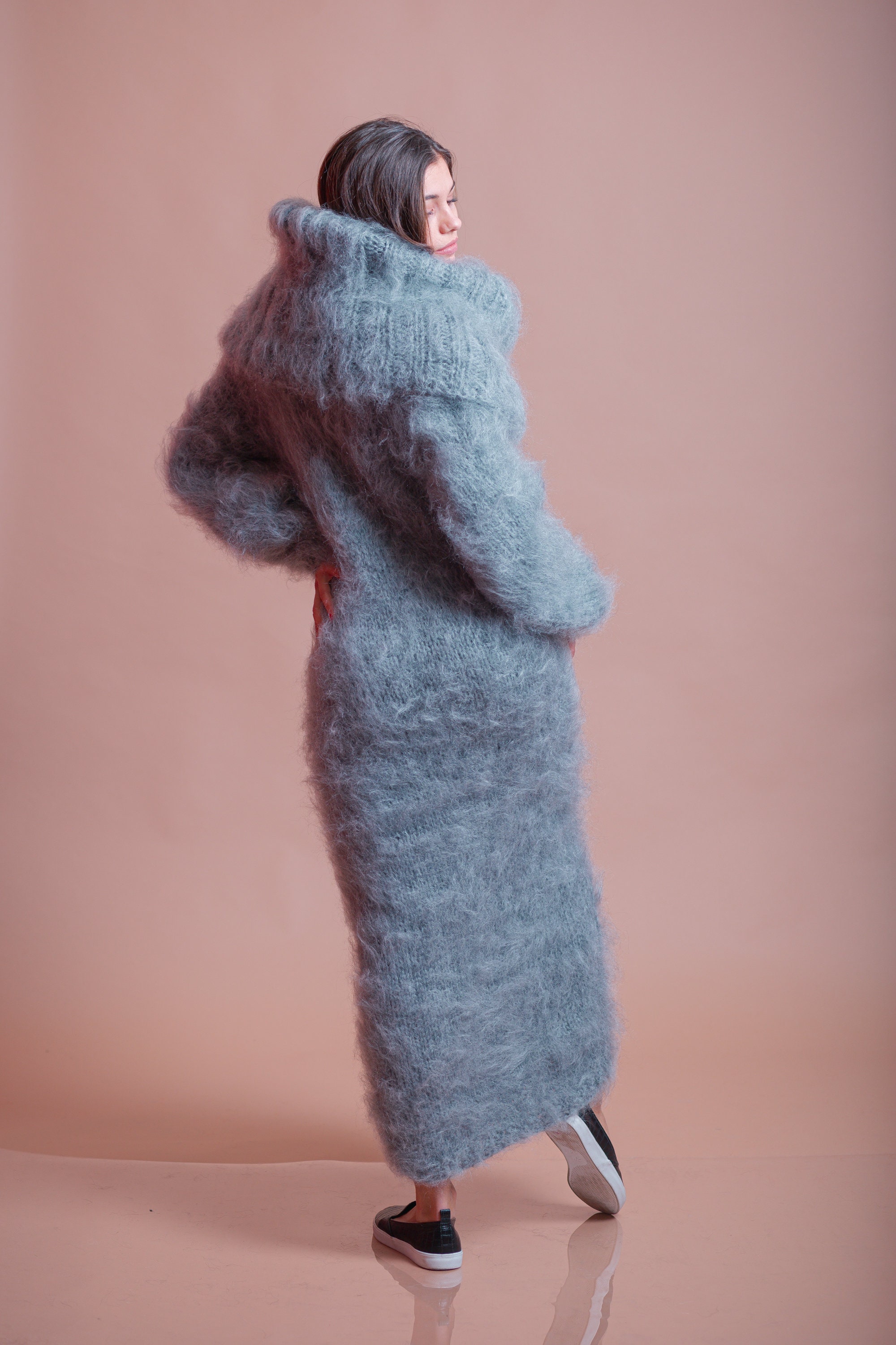 【新品】  ARGUE / アーギュ | mohair woolover vneckpullover モヘア ニット | グレー | レディース fit=scale-down,w=1200