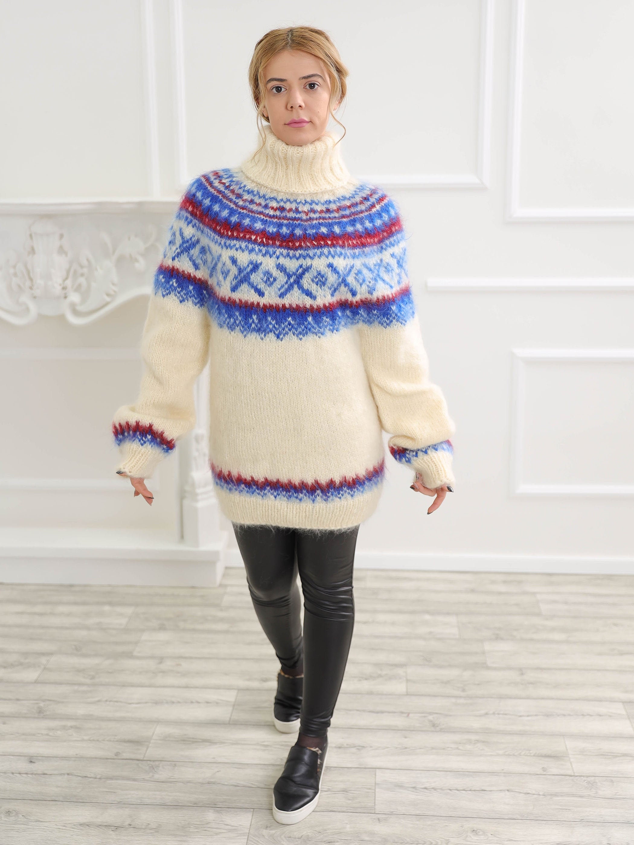 Icelandic Mohair Turtleneck Sweater Cable Knit Fetish - Etsy UK