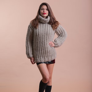 Bio Organic Hand knit wool sweater for women and mans image 6