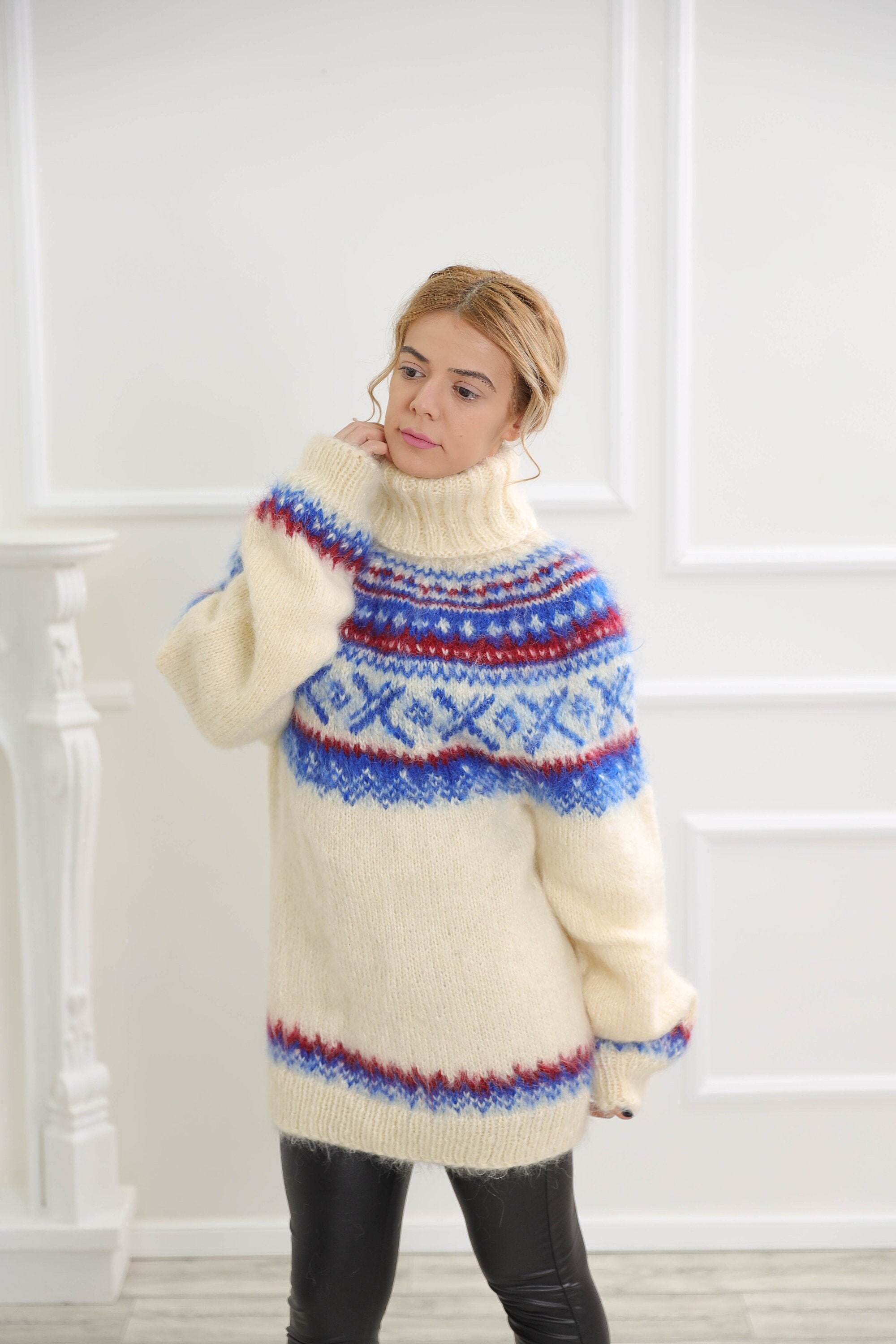 トップス PERVERZE mohair knit Mohair & Wool Damaged Knit Sweater/Blue｜PERVERZE