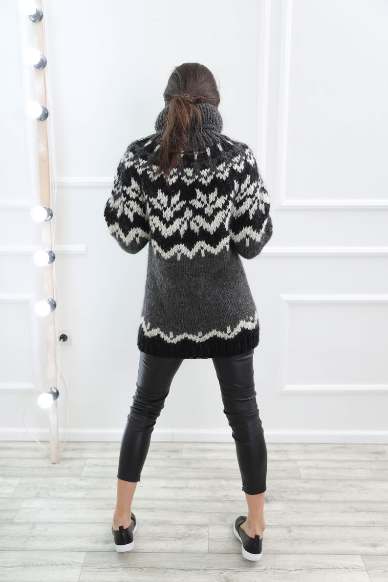 Christmas Chunky Wool Sweater in Nordic Style Made by - Etsy