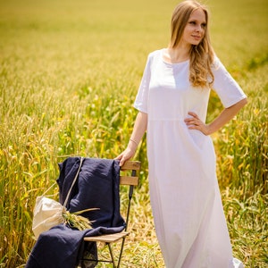 M size Ready to ship Linen Dress , Maternity Linen dress , Oversized Linen dress ,Linen Summer Clothes ,Molimarks , 10213