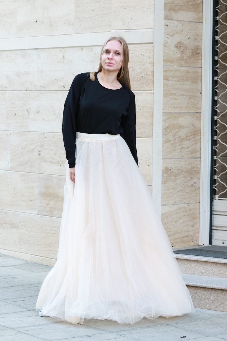 long tulle wedding skirt