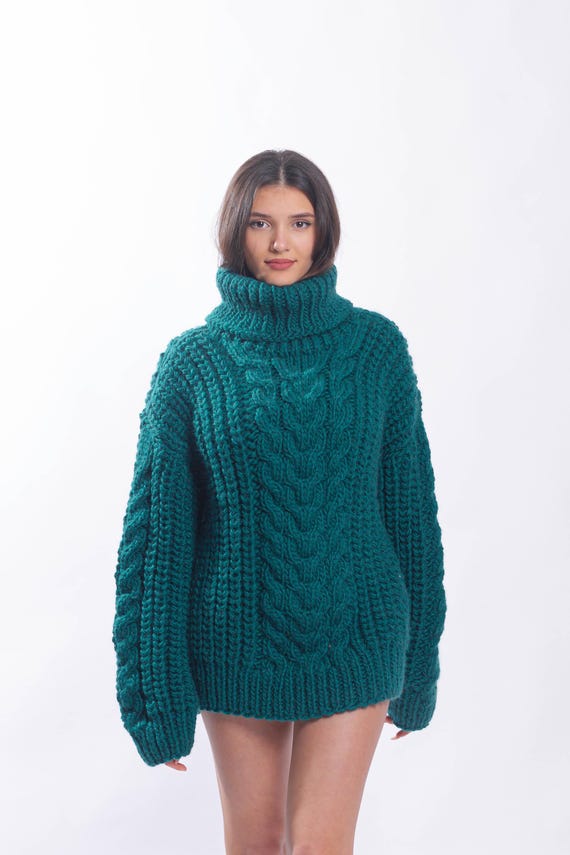 Pull en maille torsadee de laine pull pour homme vetements d hiver pour homme pull a col roule geant chemisier chaud en laine pull surdimensionne pull station de ski Etsy France