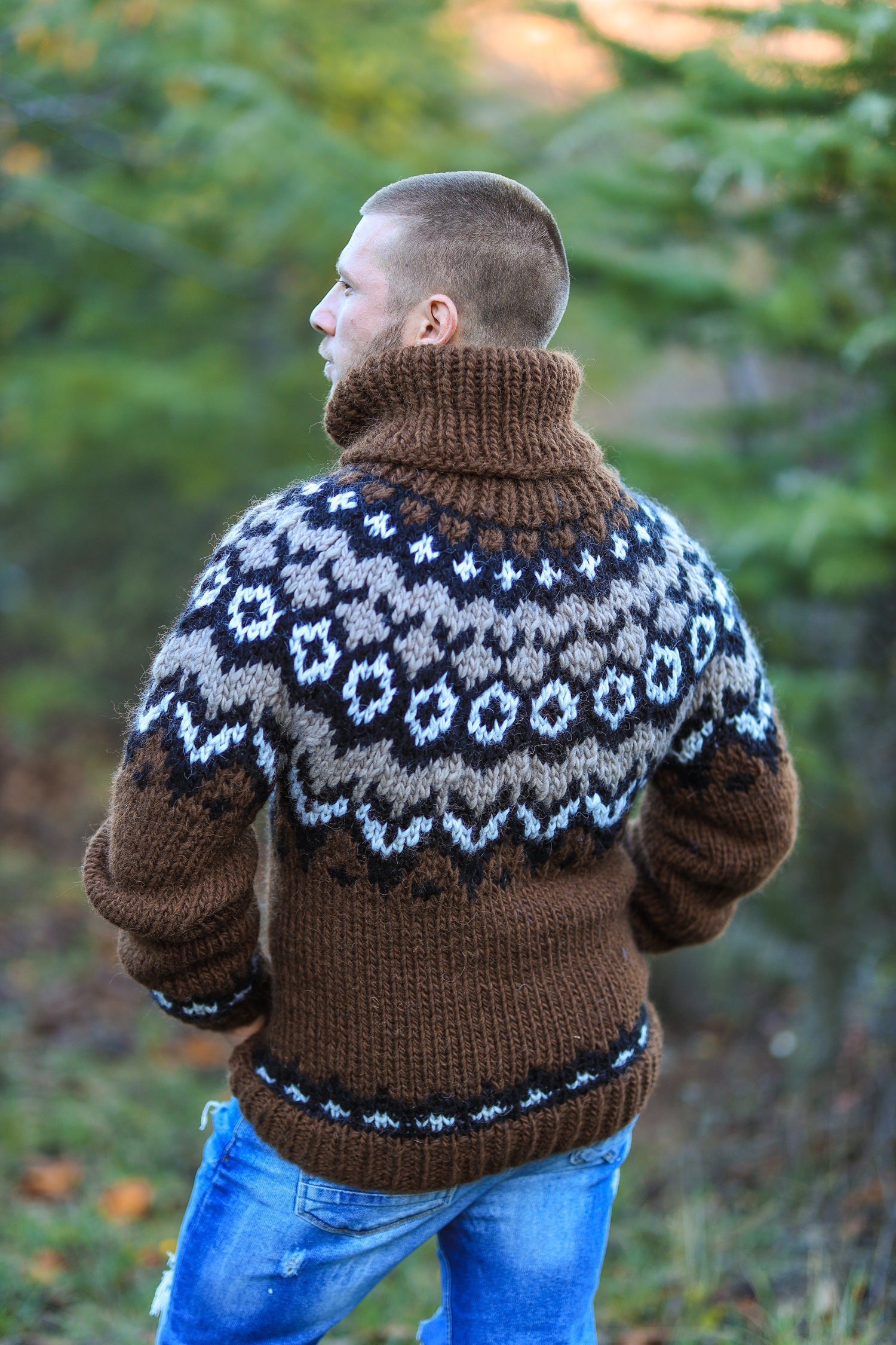  Suéter de punto para hombre, otoño, invierno, Inglaterra,  tamaño grande, color sólido, ajustado, bufanda, cuello alto, suéteres,  Negro - : Ropa, Zapatos y Joyería