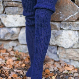 Over The Knee Wool Socks, Warm Winter Socks, Hand Knitted Legwarmer, Knitted Boot Socks, Ballet Leg Warmers, Gift For Her, Wool Home Socks image 7