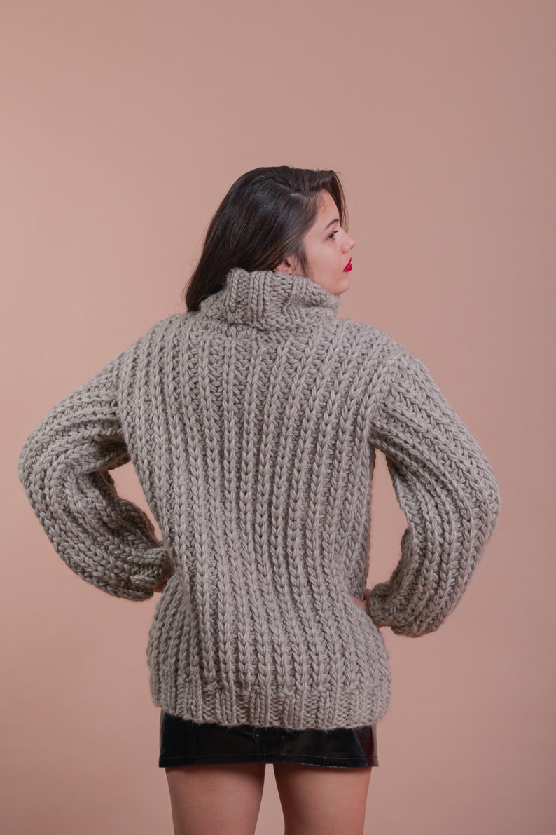 Bio Organic Hand knit wool sweater for women and mans image 10