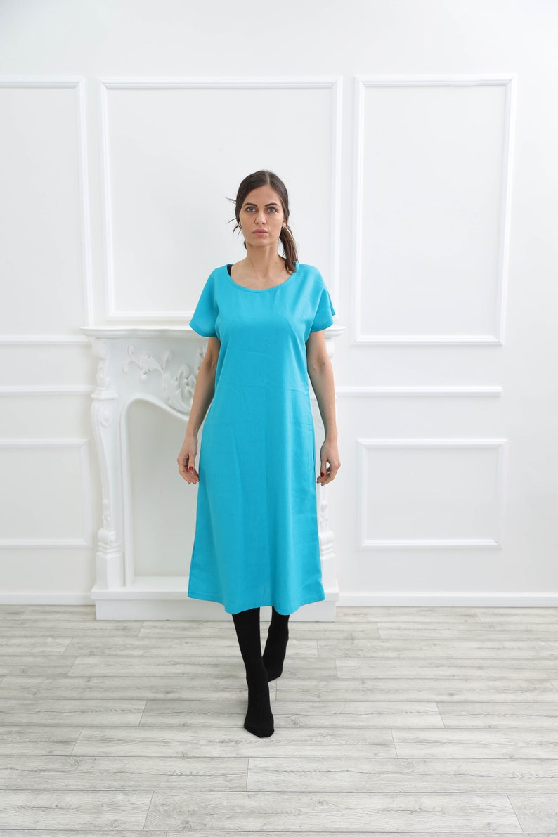 M Größe bereit, natürliche Leinen Kleid zu versenden, Bio Leinen Kleid, gewaschen Leinen Kleid, lange Leinen Kleid, Leinen Kleid, Molimarks, 10245 Bild 1