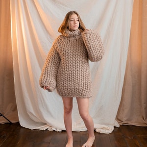 Chunky Wool Sweater, Merino Wool Sweater, Turtleneck Sweater, Plus Size Clothing, Bohemian Sweater, Winter Wool Sweater, Oversized Clothing image 2