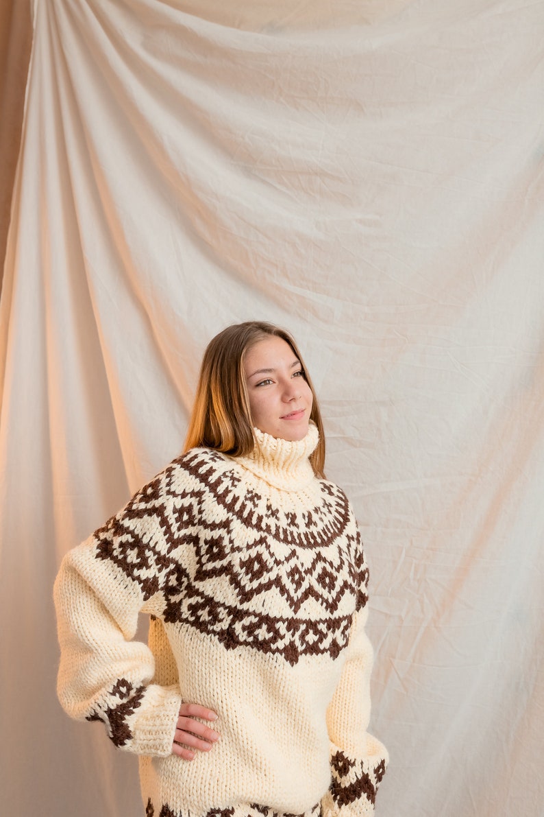 Big Alpaca Sweater, Chunky Knit Sweater, Wool Pullover, Giant Turtleneck, Christmas Gift For Her, Avant Garde Clothing, Plus Size Sweater image 5