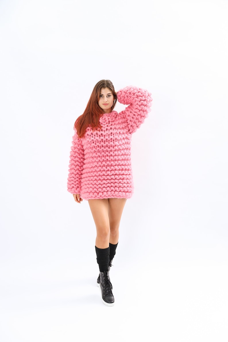 Mandarina Duck 1990s pink ish heathered wool extreme turtleneck sweater - sz 40