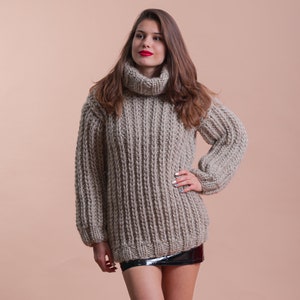 Bio Organic Hand knit wool sweater for women and mans image 7