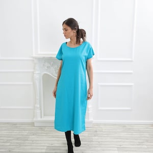 M Größe bereit, natürliche Leinen Kleid zu versenden, Bio Leinen Kleid, gewaschen Leinen Kleid, lange Leinen Kleid, Leinen Kleid, Molimarks, 10245 Bild 2