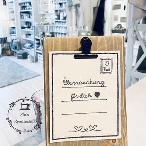 Postkarten Set plus Blankodatei/ mit Einschubtasche auf der Rückseite/ ITH Stickdatei/  13x18