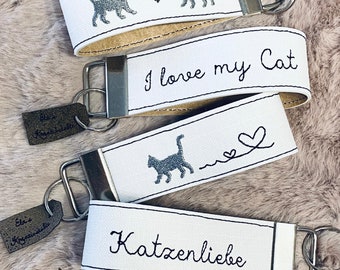 Lanyard/key ring cat love/pendant/bag dangling/ITH embroidery file 15x24