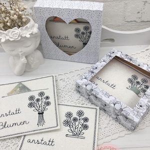 Insertar tarjeta/regalo/vale/tarjeta/en lugar de flores/cumplidor de deseos/archivo de bordado ITH en 10x10