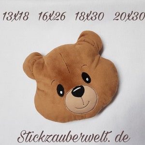 ITH embroidery file, bear pillow, rattle, cuddly pillow, embroidery file, embroidery pattern / embroidery motif, in 4 sizes 13x18 /16x26/18x30/ 20x30