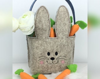 ITH gift bag basket Easter rabbit bag embroidery pattern embroidery file 20x28 and 24x36 without handle