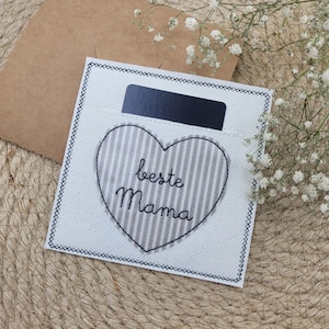 ITH  Stickdatei, Einsteckkarte / Geschenk/ Gutschein/ Karte beste Mama/ Wunscherfüller/  ITH Stickdatei in 10x10